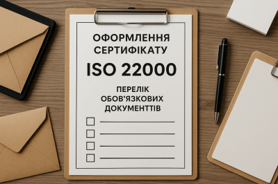 Оформлення сертифікату ISO 22000: перелік обов'язкових документів